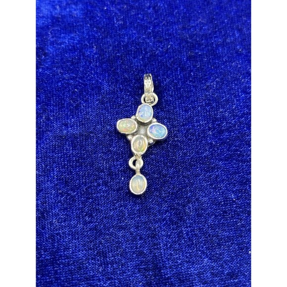 Small 1.25” Sterling Silver Ethiopian Opal Pendant - Great Gift for Child - Picture 2 of 9